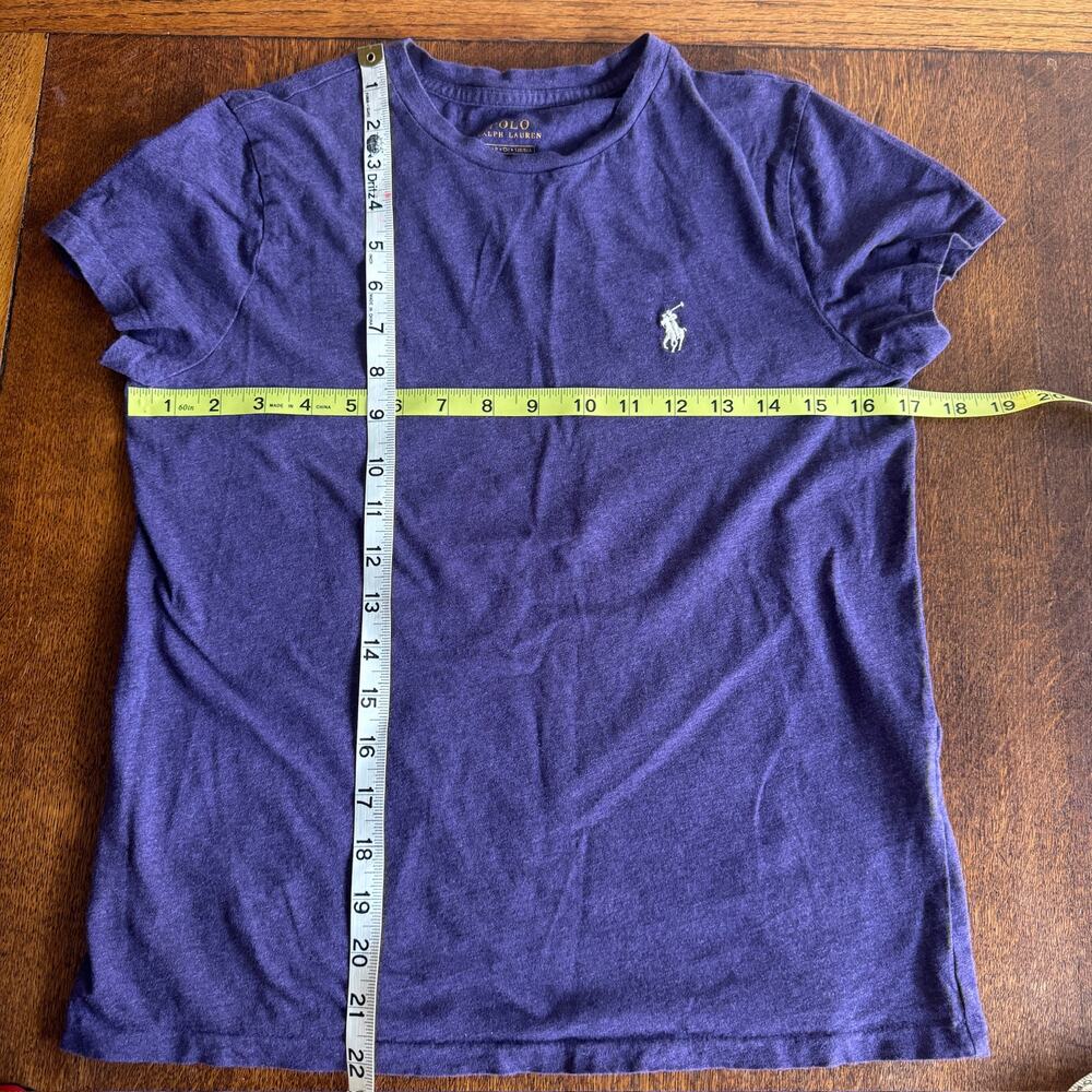 Polo Ralph Lauren Shrunken Baby Tee Cap Sleeve Purple Cotton Blend T-Shirt Sz S - Picture 7 of 7